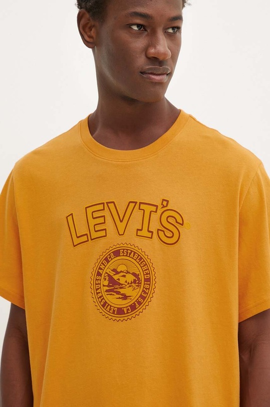 Bavlněné tričko Levi's žlutá 16143
