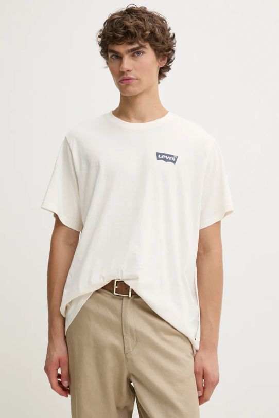 Levi's tricou din bumbac print bej 16143