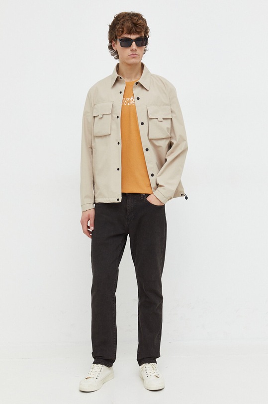 Βαμβακερό μπλουζάκι Levi's 16143 πορτοκαλί SS25