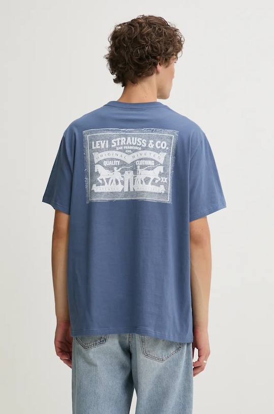 Bavlnené tričko Levi's modrá 16143