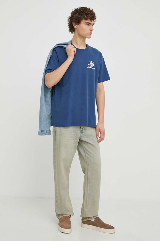 Bavlnené tričko Levi's 16143 modrá SS25