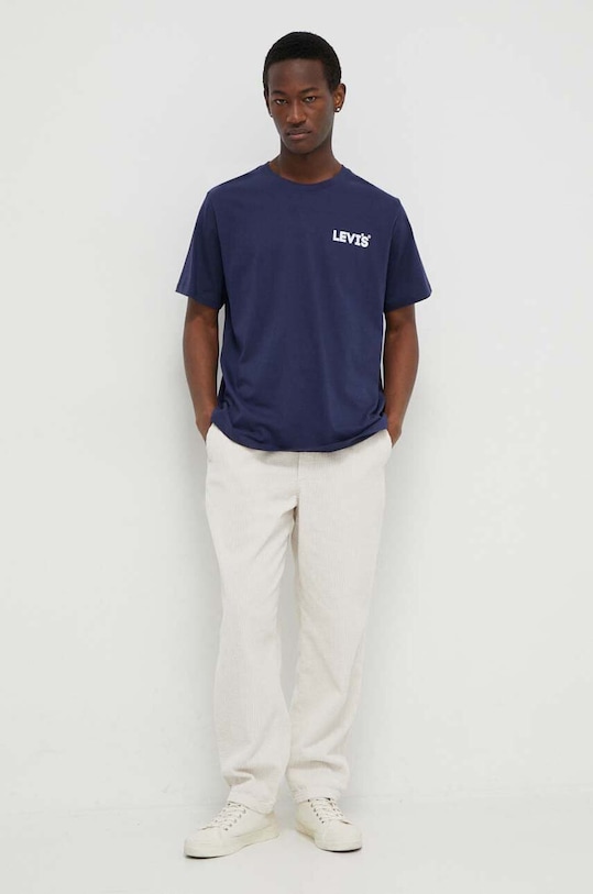 Βαμβακερό μπλουζάκι Levi's 16143 σκούρο μπλε SS25
