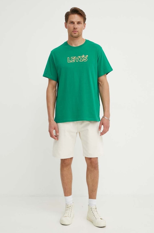 Βαμβακερό μπλουζάκι Levi's 16143 τιρκουάζ SS25