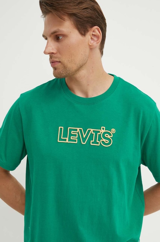 Βαμβακερό μπλουζάκι Levi's 16143 τιρκουάζ