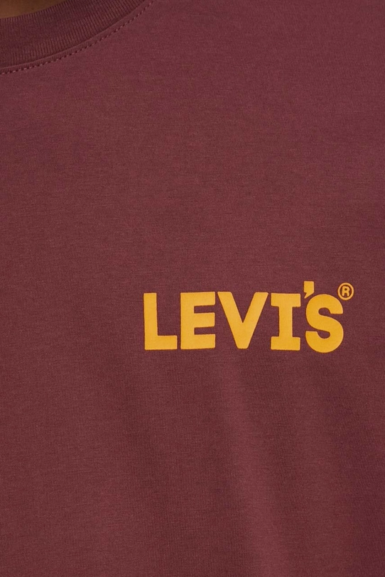 Levi's t-shirt bawełniany 16143 bordowy