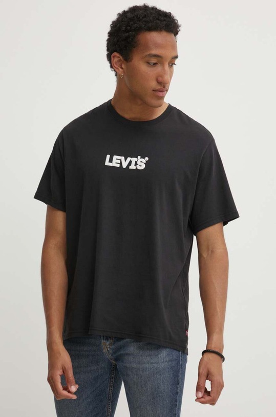 Βαμβακερό μπλουζάκι Levi's γκρί 16143