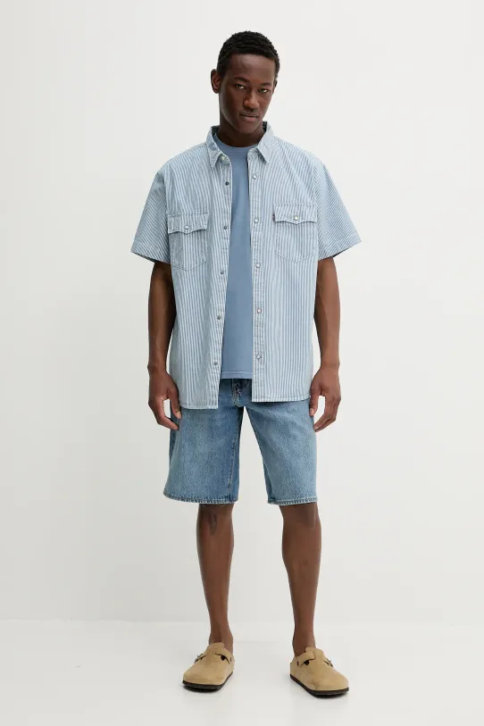 Levi's tricou din bumbac 16143 albastru SS25