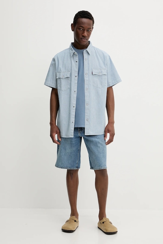 Levi's tricou din bumbac 16143 albastru SS25