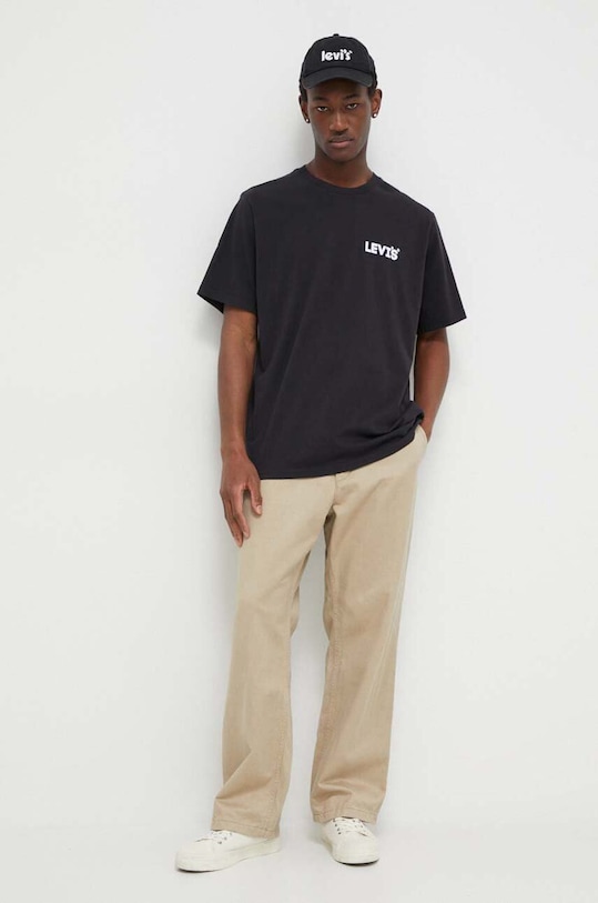 Levi's tricou din bumbac 16143 negru SS25