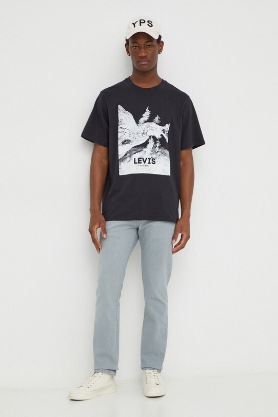 Levi's tricou din bumbac 16143 negru SS25