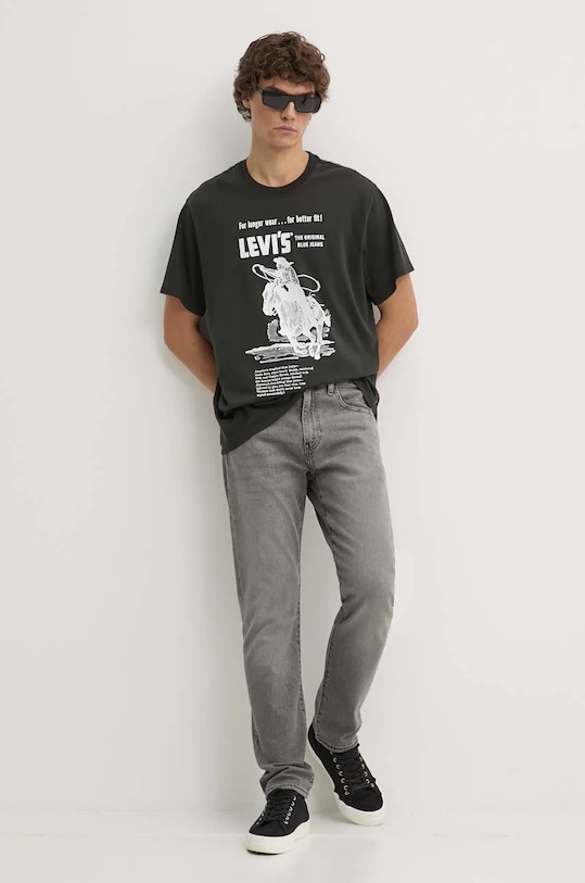 Levi's tricou din bumbac 16143 negru SS25