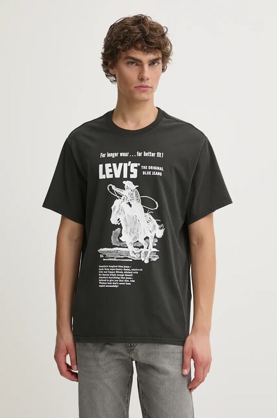 Levi's t-shirt bawełniany czarny 16143