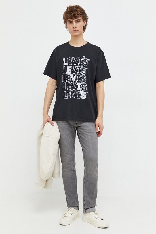 Pamučna majica Levi's print crna 16143