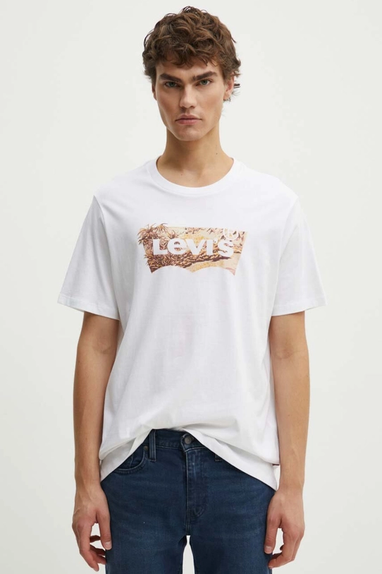 Levi's tricou din bumbac print alb 22491