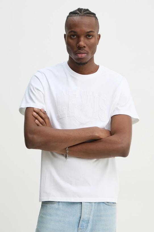 Levi's tricou din bumbac print alb 22491