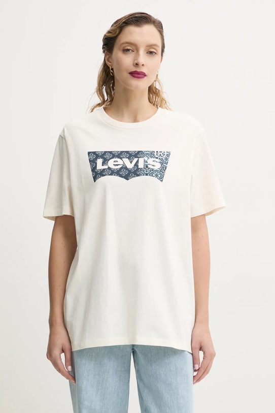 Levi's tricou din bumbac bej 22491