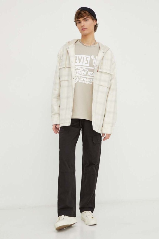 Levi's tricou din bumbac 22491 bej SS25