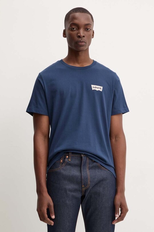 Levi's t-shirt bawełniany nadruk granatowy 22491