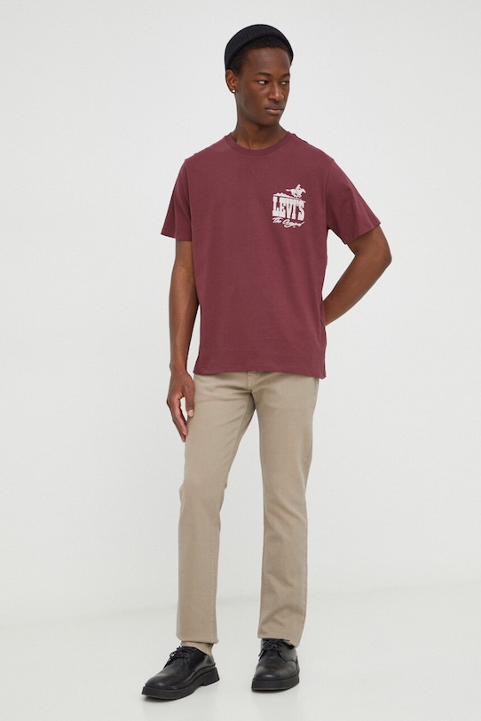 Levi's tricou din bumbac 22491 burgundia SS25