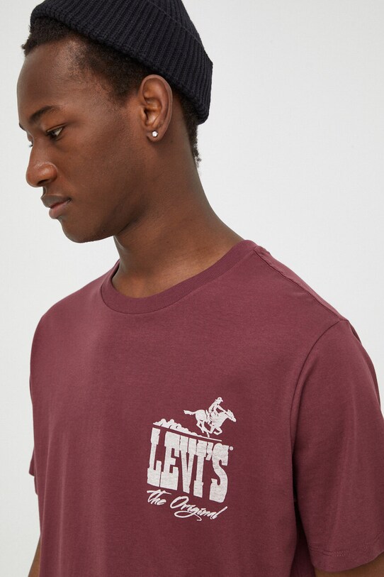 Levi's tricou din bumbac burgundia 22491