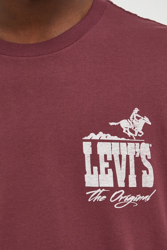 Levi's t-shirt bawełniany 22491 bordowy