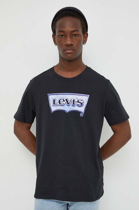 Levi's t-shirt bawełniany czarny 22491