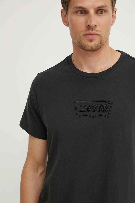 Levi's t-shirt bawełniany okrągły czarny 22491