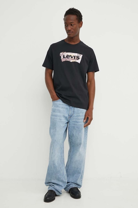 Levi's tricou din bumbac 22491 negru SS25