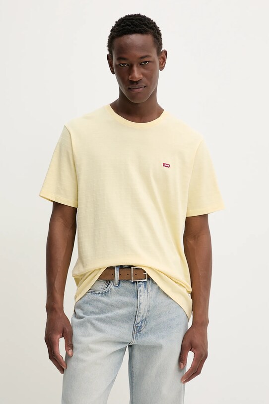 Bavlněné tričko Levi's žlutá 56605
