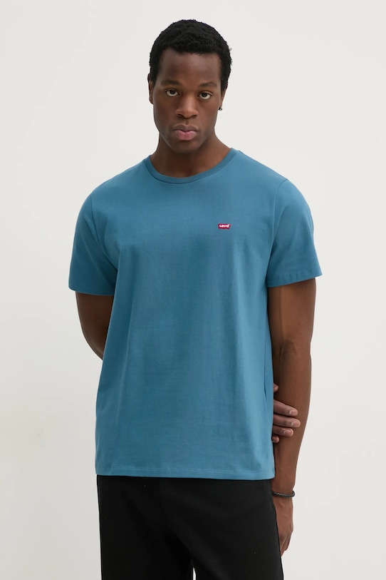 Βαμβακερό μπλουζάκι Levi's τιρκουάζ 56605