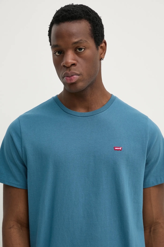 Βαμβακερό μπλουζάκι Levi's τιρκουάζ 56605