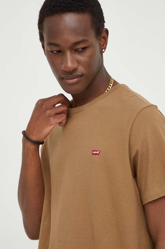 Levi's t-shirt bawełniany brązowy 56605