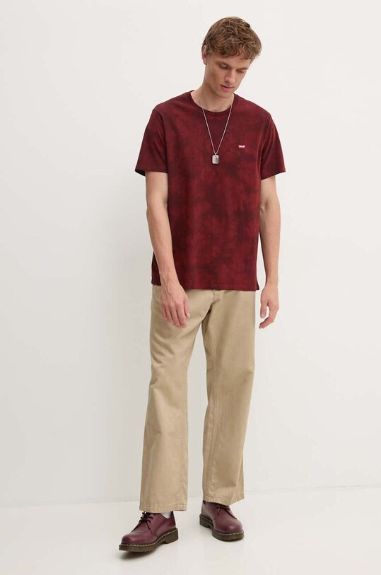 Levi's tricou din bumbac 56605 burgundia SS25
