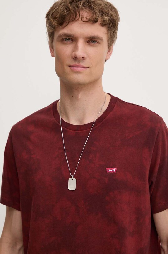 Levi's tricou din bumbac burgundia 56605