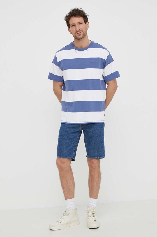 Levi's tricou din bumbac A0637 albastru SS25