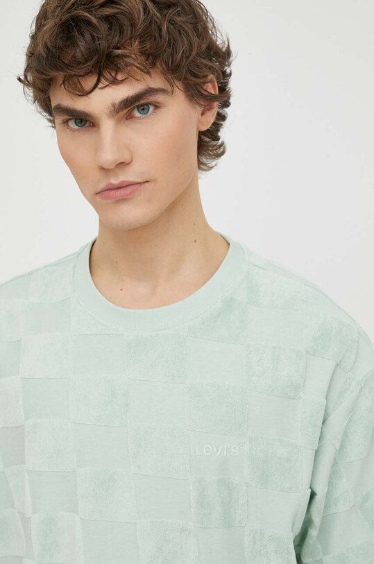 Levi's tricou din bumbac cu modele verde A0637