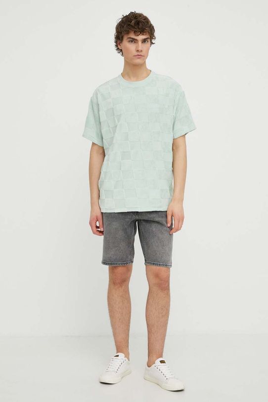 Bavlnené tričko Levi's A0637 zelená SS25