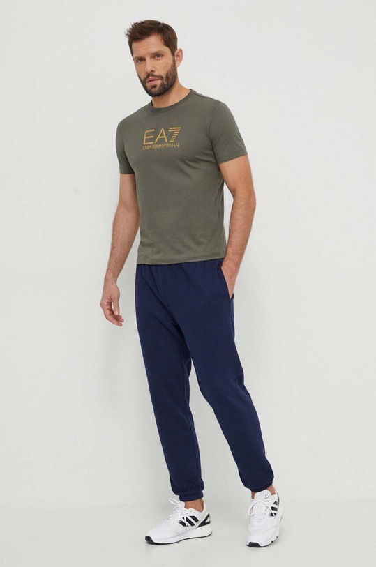 EA7 Emporio Armani t-shirt bawełniany 3DPT08.PJM9Z zielony SS24