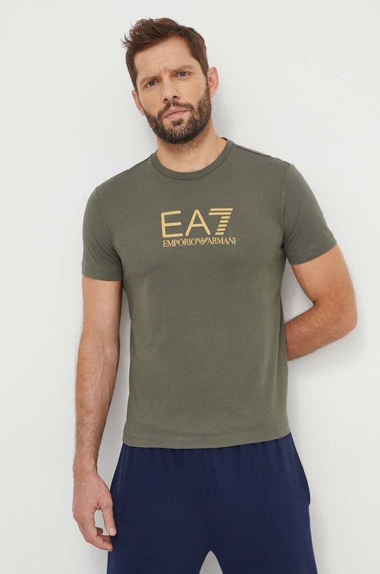 EA7 Emporio Armani t-shirt bawełniany zielony 3DPT08.PJM9Z
