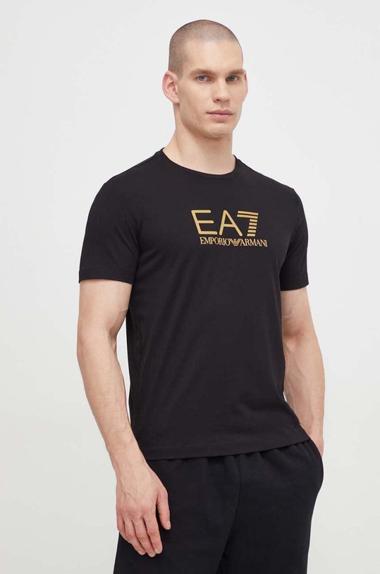 EA7 Emporio Armani t-shirt bawełniany nadruk czarny 3DPT08.PJM9Z
