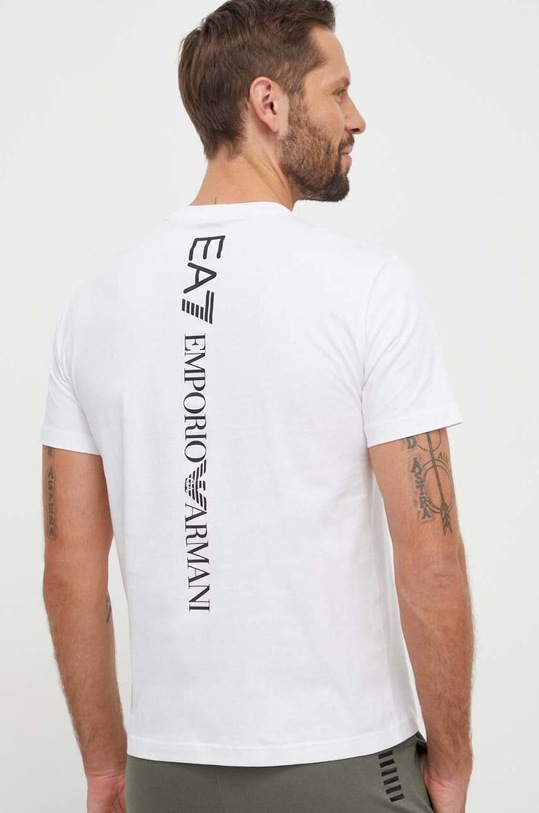 Oblačila Bombažna kratka majica EA7 Emporio Armani 8NPT18.PJ02Z bela