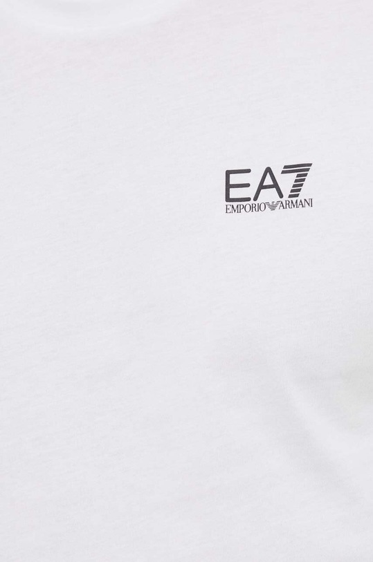 Bombažna kratka majica EA7 Emporio Armani 8NPT18.PJ02Z bela