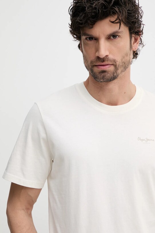 Bavlněné tričko Pepe Jeans JACKO béžová PM508664