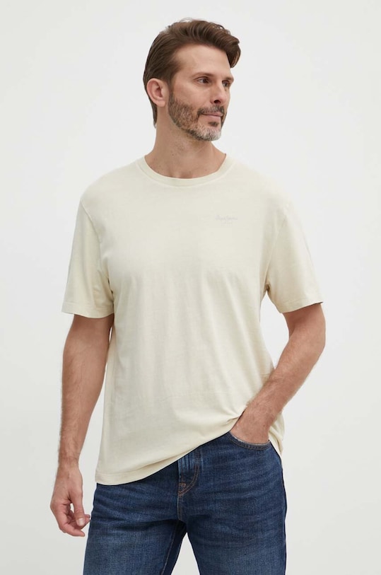 Pepe Jeans t-shirt in cotone Jacko semplice beige PM508664
