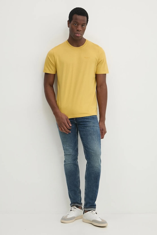 Хлопковая футболка Pepe Jeans Jacko PM508664 жёлтый AW25