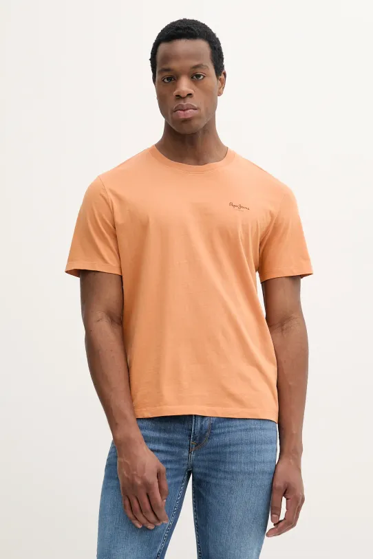 Памучна тениска Pepe Jeans JACKO стандартна оранжев PM508664