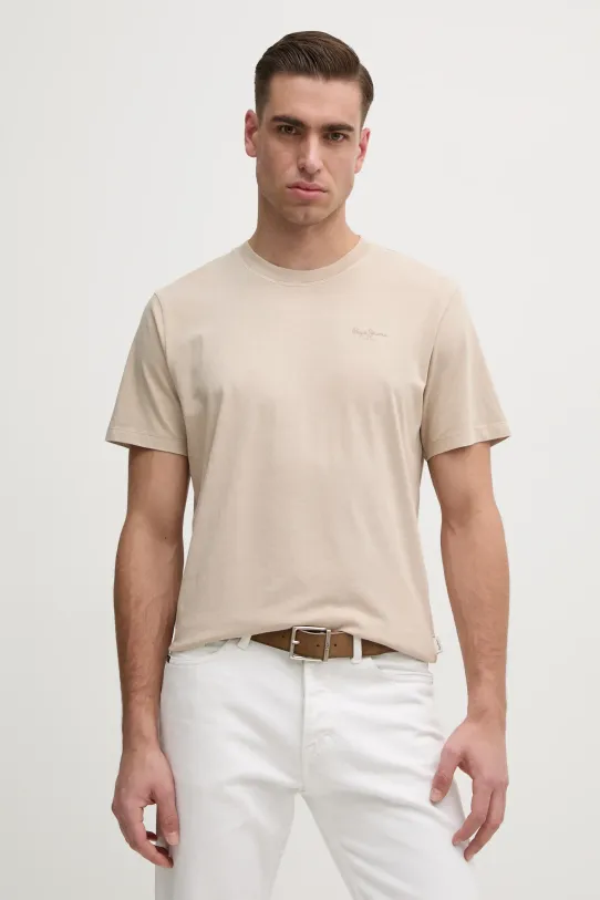 Pepe Jeans t-shirt in cotone Jacko beige PM508664