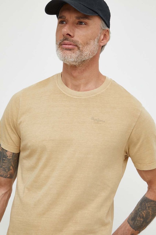 Pepe Jeans t-shirt bawełniany Jacko beżowy PM508664