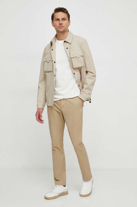 Lindbergh tricou din bumbac 30.400268.OFFWHITE bej SS24