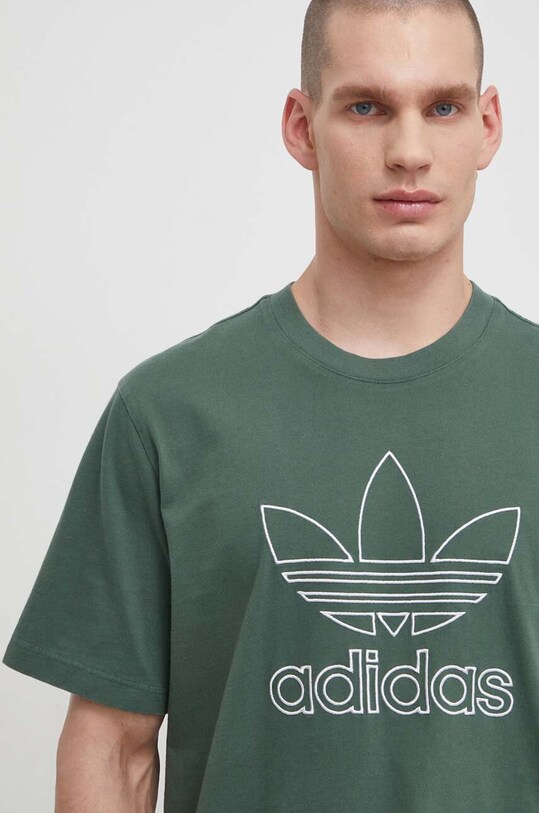 Хлопковая футболка adidas Originals Trefoil Tee regular зелёный IR7993